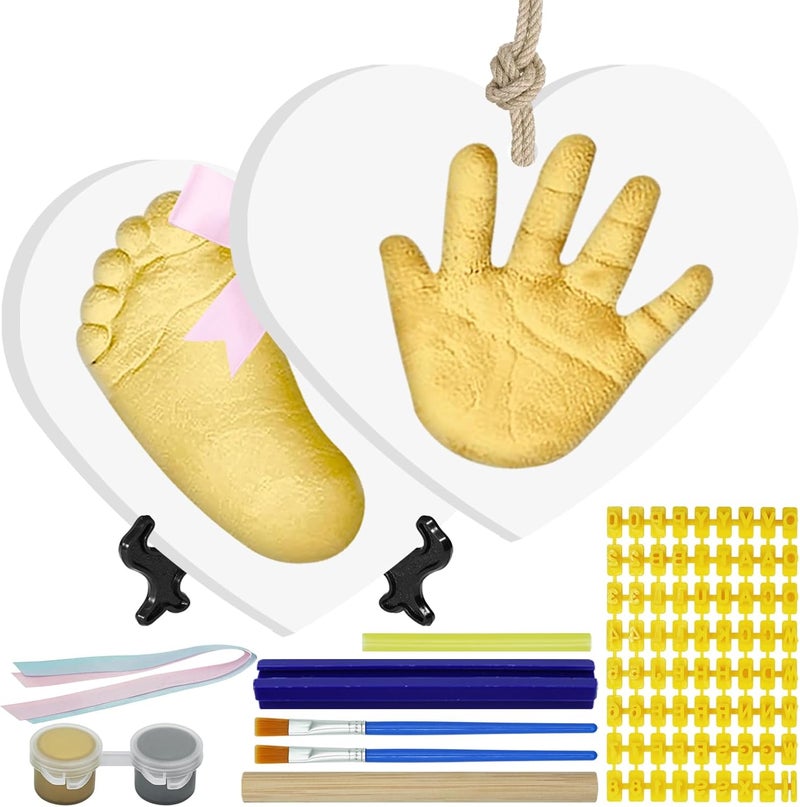 kimitimi Baby Hand & Footprint Keepsake Kit - Personalized Handprint Footprint Ornament for Newborn Babies, New Mom Gifts, Baby Shower & Registry, Nursery Picture Frame, Pet Paw Print Ornament - Image 1